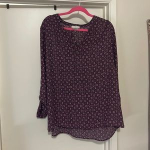 Purple with black polka dots